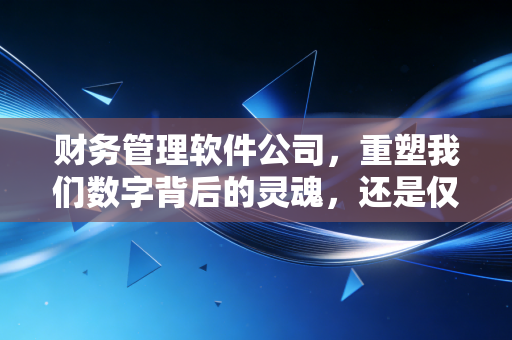 财务管理软件公司，重塑我们数字背后的灵魂，还是仅仅制造了一台更快的计算器？