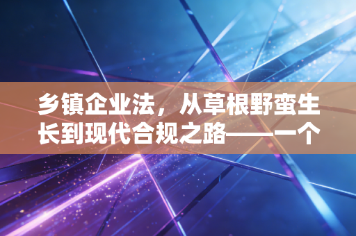 乡镇企业法,从草根野蛮生长到现代合规之路——一个注会眼中的时代变迁与实务思考