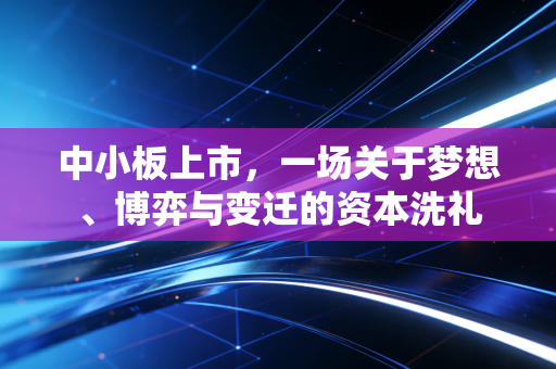 中小板上市，一场关于梦想、博弈与变迁的资本洗礼