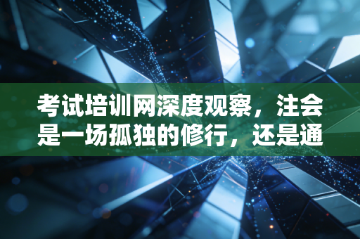 考试培训网深度观察，注会是一场孤独的修行，还是通往财富自由的捷径？