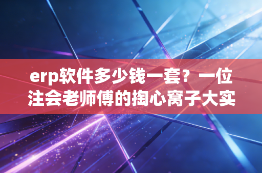 erp软件多少钱一套?一位注会老师傅的掏心窝子大实话