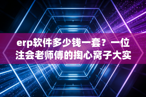 erp软件多少钱一套？一位注会老师傅的掏心窝子大实话