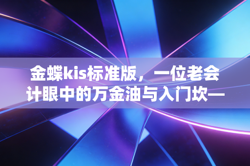 金蝶kis标准版，一位老会计眼中的万金油与入门坎——中小企业财务数字化生存实录