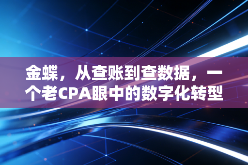 金蝶，从查账到查数据，一个老CPA眼中的数字化转型