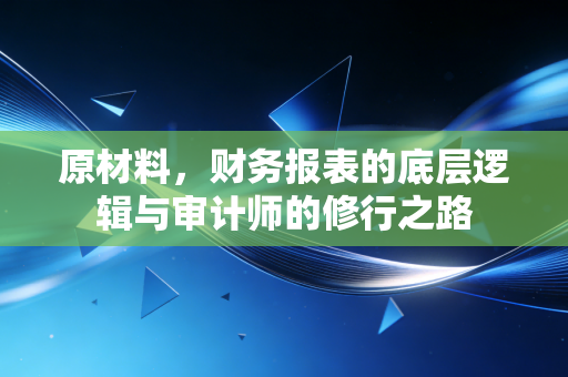 原材料，财务报表的底层逻辑与审计师的修行之路