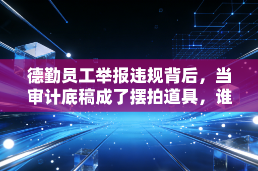 德勤员工举报违规背后，当审计底稿成了摆拍道具，谁来守护资本市场的底线？