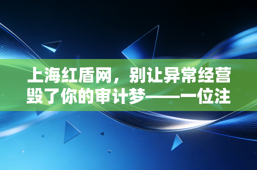 上海红盾网，别让异常经营毁了你的审计梦——一位注会眼中的企业征信查询