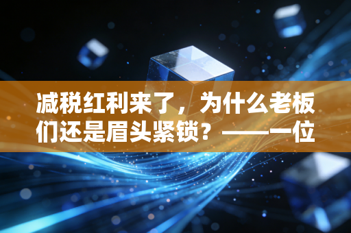 减税红利来了，为什么老板们还是眉头紧锁？——一位注会眼中的减税真相与生存智慧