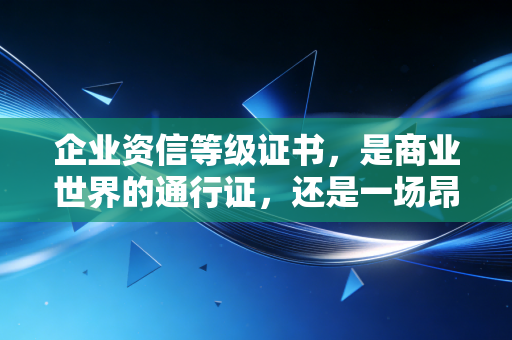 企业资信等级证书，是商业世界的通行证，还是一场昂贵的皇帝新装？