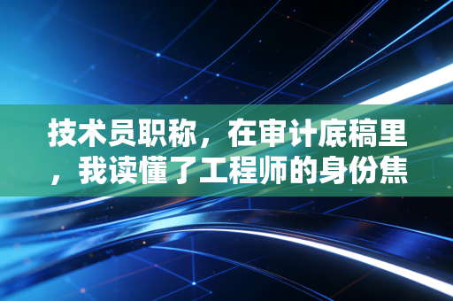 技术员职称，在审计底稿里，我读懂了工程师的身份焦虑与隐形红利