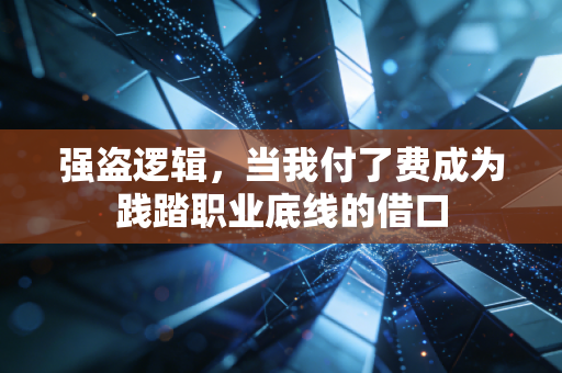 强盗逻辑，当我付了费成为践踏职业底线的借口