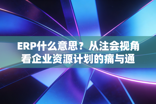 ERP什么意思？从注会视角看企业资源计划的痛与通