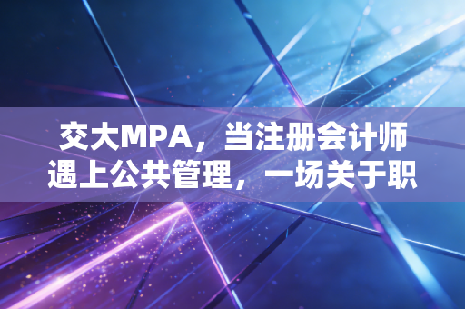 交大MPA，当注册会计师遇上公共管理，一场关于职业天花板的重塑
