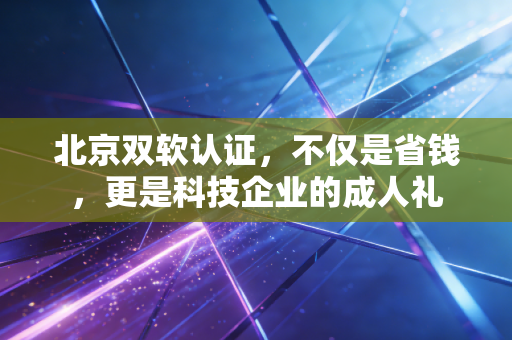 北京双软认证，不仅是省钱，更是科技企业的成人礼