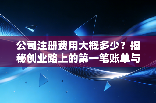 公司注册费用大概多少？揭秘创业路上的第一笔账单与隐形坑