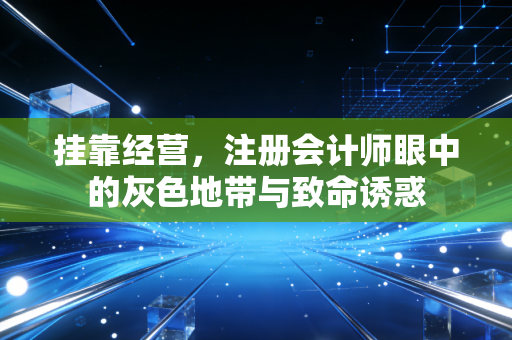 挂靠经营，注册会计师眼中的灰色地带与致命诱惑