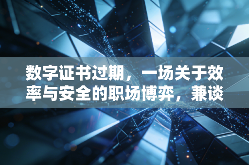 数字证书过期，一场关于效率与安全的职场博弈，兼谈审计人的数字化焦虑