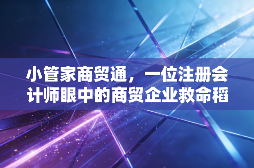 小管家商贸通，一位注册会计师眼中的商贸企业救命稻草与财税合规之路