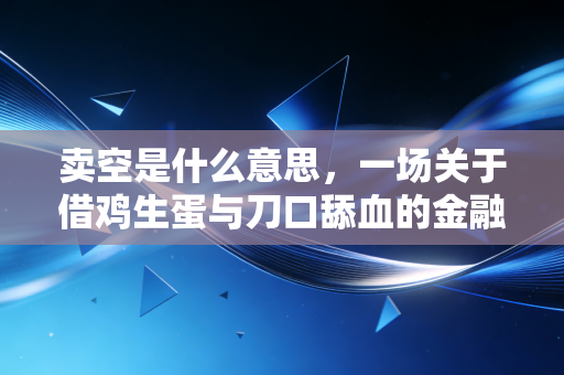 卖空是什么意思，一场关于借鸡生蛋与刀口舔血的金融博弈