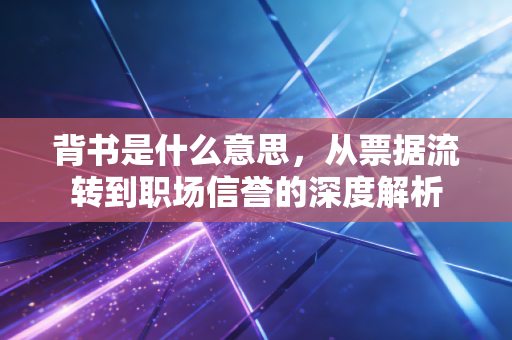 背书是什么意思，从票据流转到职场信誉的深度解析