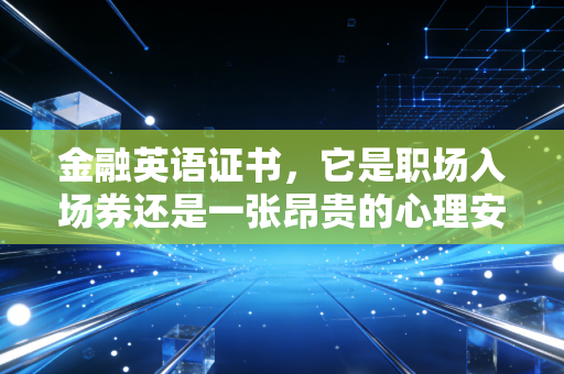金融英语证书，它是职场入场券还是一张昂贵的心理安慰剂？