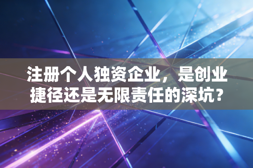 注册个人独资企业，是创业捷径还是无限责任的深坑？一位注会老兵的大实话