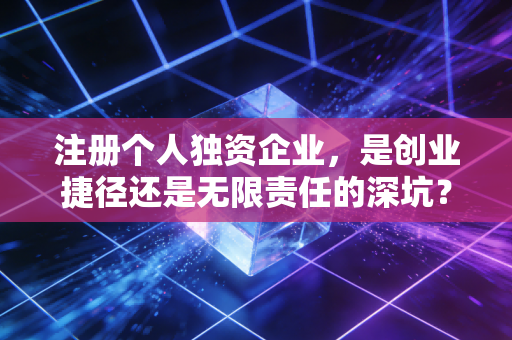 注册个人独资企业，是创业捷径还是无限责任的深坑？一位注会老兵的大实话