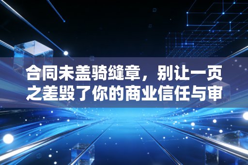 合同未盖骑缝章，别让一页之差毁了你的商业信任与审计防线