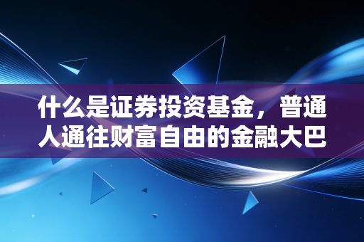 什么是证券投资基金，普通人通往财富自由的金融大巴？
