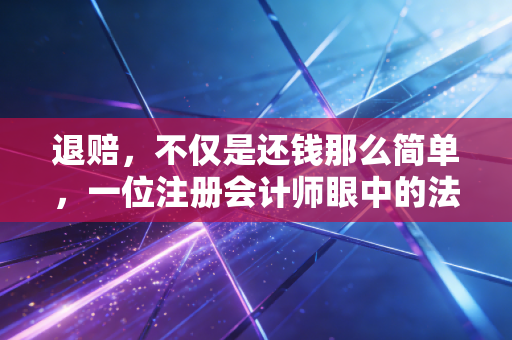 退赔，不仅是还钱那么简单，一位注册会计师眼中的法律责任与财务救赎