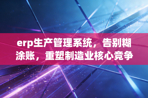 erp生产管理系统，告别糊涂账，重塑制造业核心竞争力的关键一步