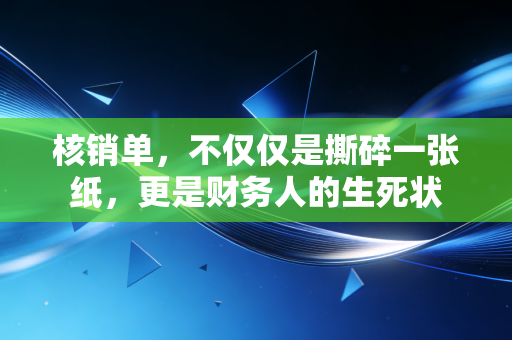 核销单,不仅仅是撕碎一张纸,更是财务人的生死状