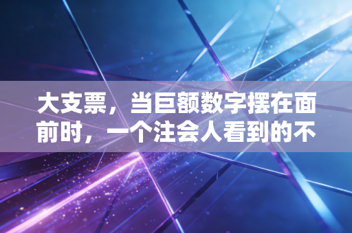 大支票，当巨额数字摆在面前时，一个注会人看到的不仅是钱，更是人性的试金石