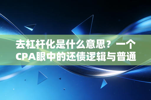 去杠杆化是什么意思?一个CPA眼中的还债逻辑与普通人如何过冬