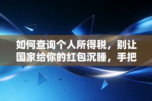 如何查询个人所得税，别让国家给你的红包沉睡，手把手教你查税与退税