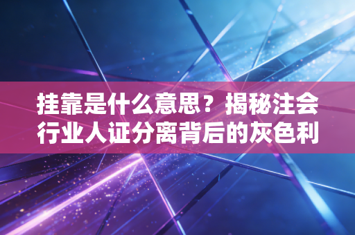 挂靠是什么意思?揭秘注会行业人证分离背后的灰色利益链与血泪教训