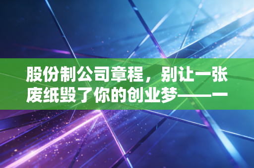 股份制公司章程，别让一张废纸毁了你的创业梦——一位注会眼中的企业宪法