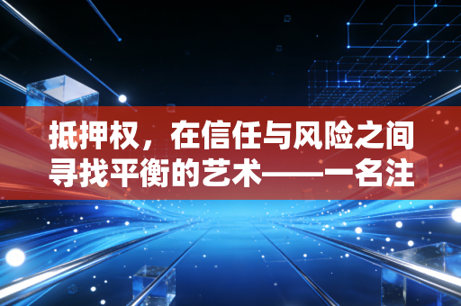 抵押权,在信任与风险之间寻找平衡的艺术——一名注会眼中的保命符