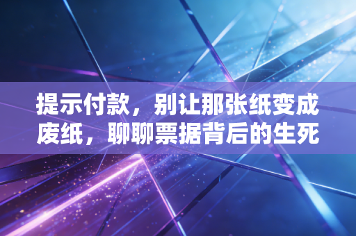 提示付款,别让那张纸变成废纸,聊聊票据背后的生死时速