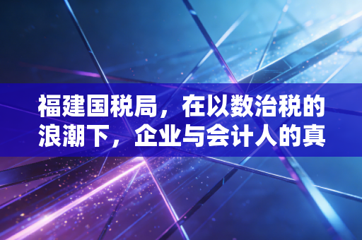 福建国税局，在以数治税的浪潮下，企业与会计人的真实生存图景