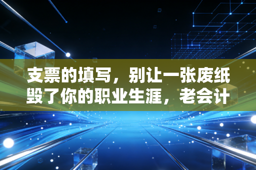 支票的填写,别让一张废纸毁了你的职业生涯,老会计的肺腑之言