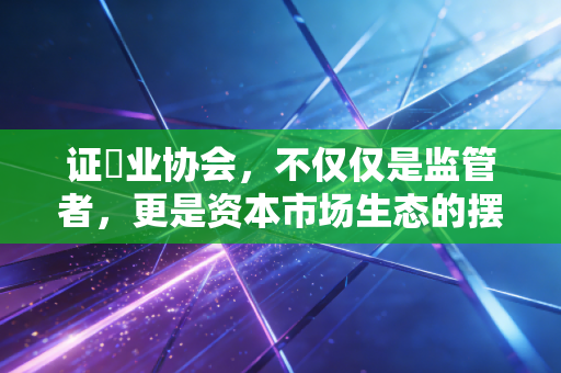证劵业协会,不仅仅是监管者,更是资本市场生态的摆渡人