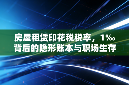 房屋租赁印花税税率，1‰背后的隐形账本与职场生存法则