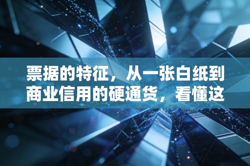 票据的特征,从一张白纸到商业信用的硬通货,看懂这几点才算真正入门
