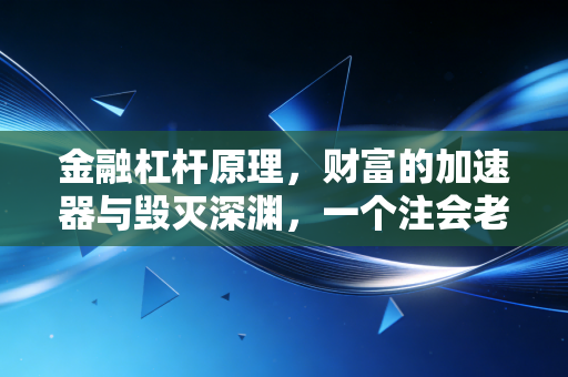 金融杠杆原理，财富的加速器与毁灭深渊，一个注会老兵的肺腑之言