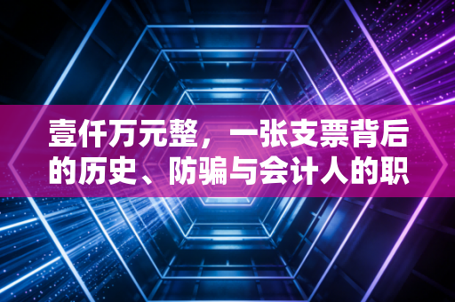 壹仟万元整，一张支票背后的历史、防骗与会计人的职业信仰