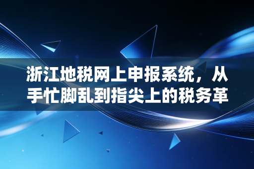 浙江地税网上申报系统，从手忙脚乱到指尖上的税务革命，一位老会计的真实感悟