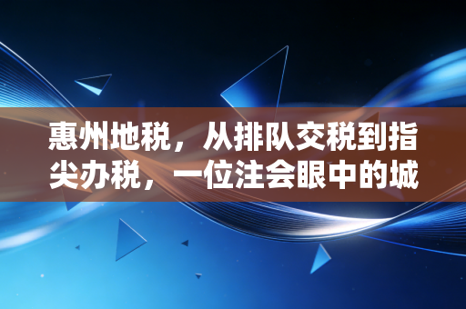 惠州地税,从排队交税到指尖办税,一位注会眼中的城市财税变迁