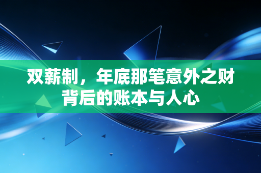 双薪制,年底那笔意外之财背后的账本与人心