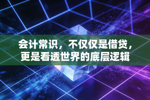 会计常识,不仅仅是借贷,更是看透世界的底层逻辑